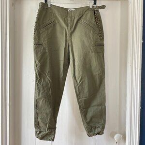 William Rast Cargo Jogger Army Green Studded Women Size Medium EUC